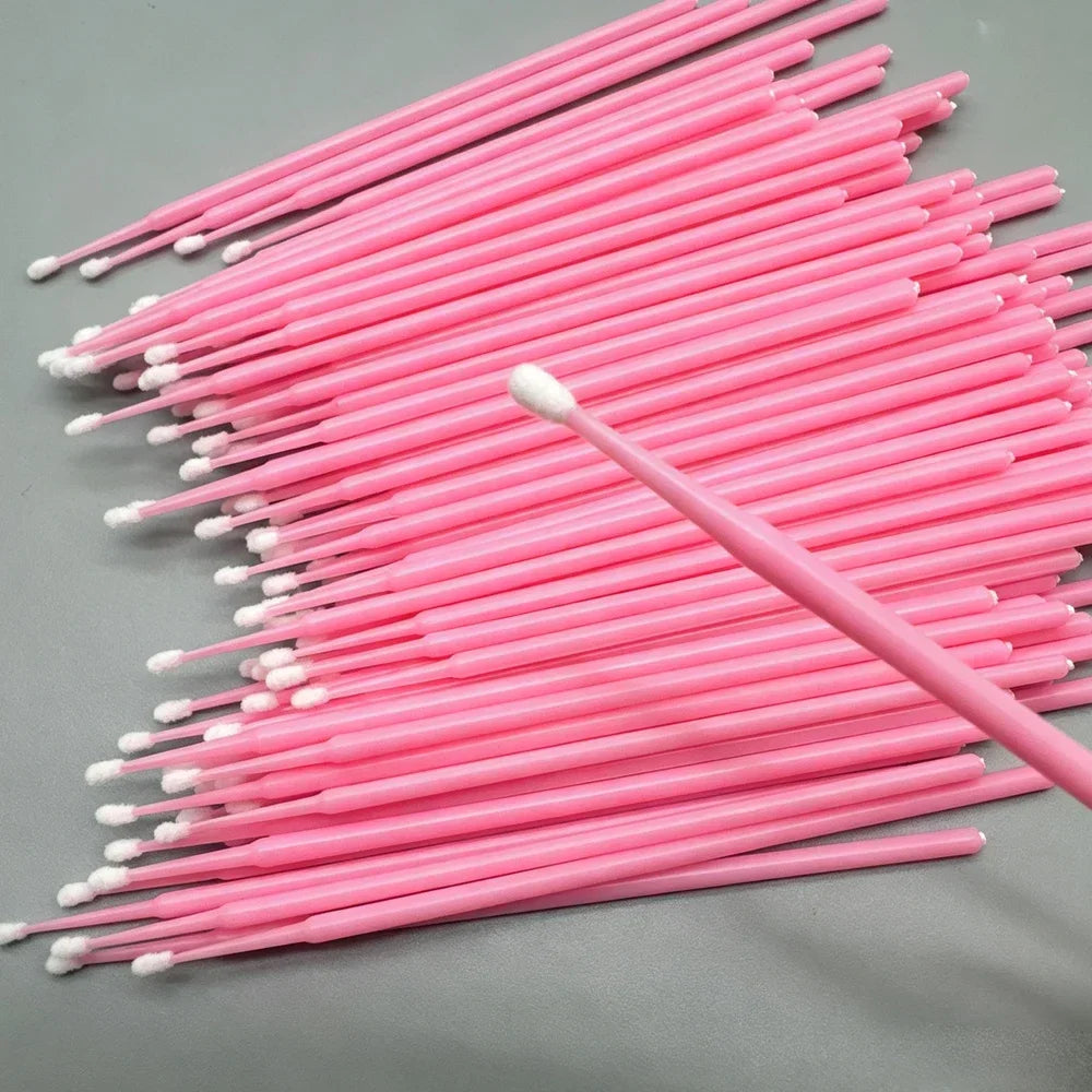 100PCS Crystal Micro Brush Disposable Lashes Removing Swab Mascara Wands Applicator Eyelash Extension Brushes Makeup Tools