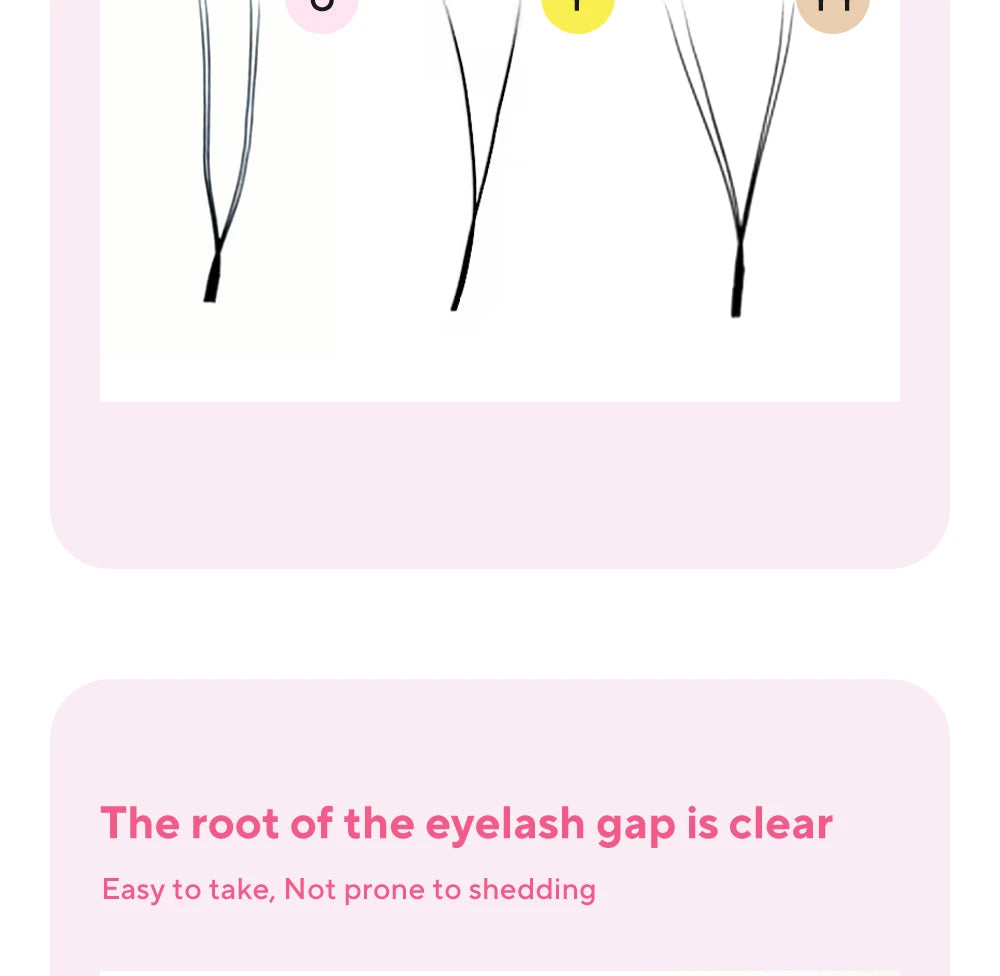 DIYDAY U-shaped YY Eyelash Extension Premium PBT Double Layer U-Shaped YY Lashes Ultra Soft Featherlight False Mink UY Eyelashes