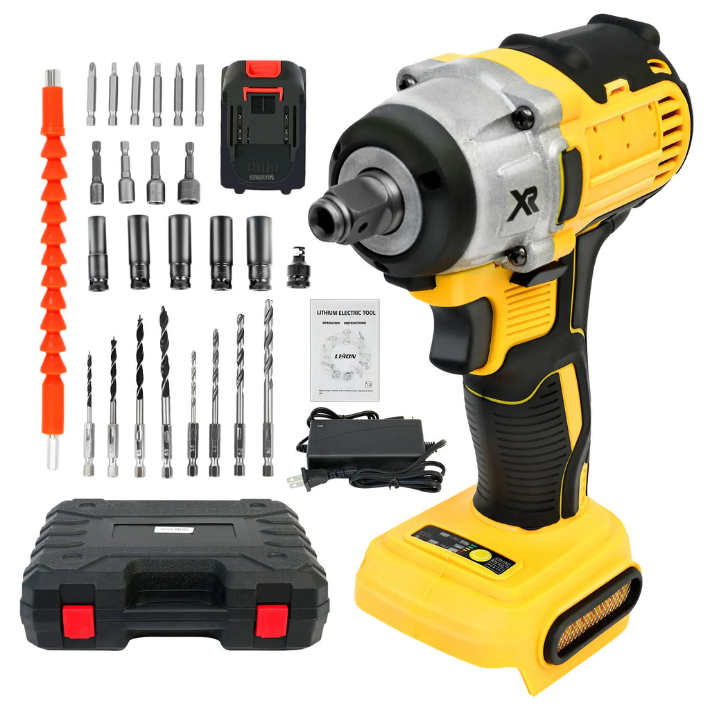 1/2 Inch Electric Wrench Cordless Impact Driver 20V Powerful Brushless 280 ft-lbs (380N.m) with 3.0Ah Battery and Charger