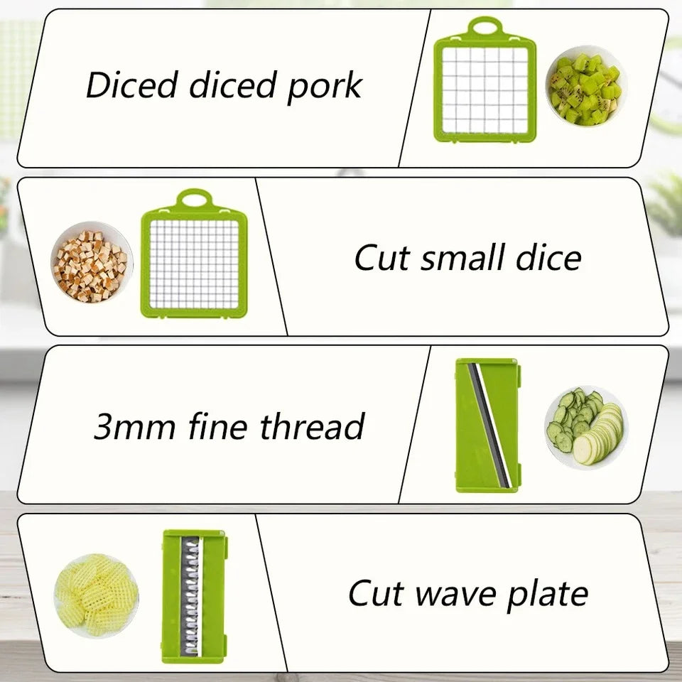 16-In-1 Vegetable Fruit Kitchen Chopper Cutter Food Onion Veggie Dicer Slicer