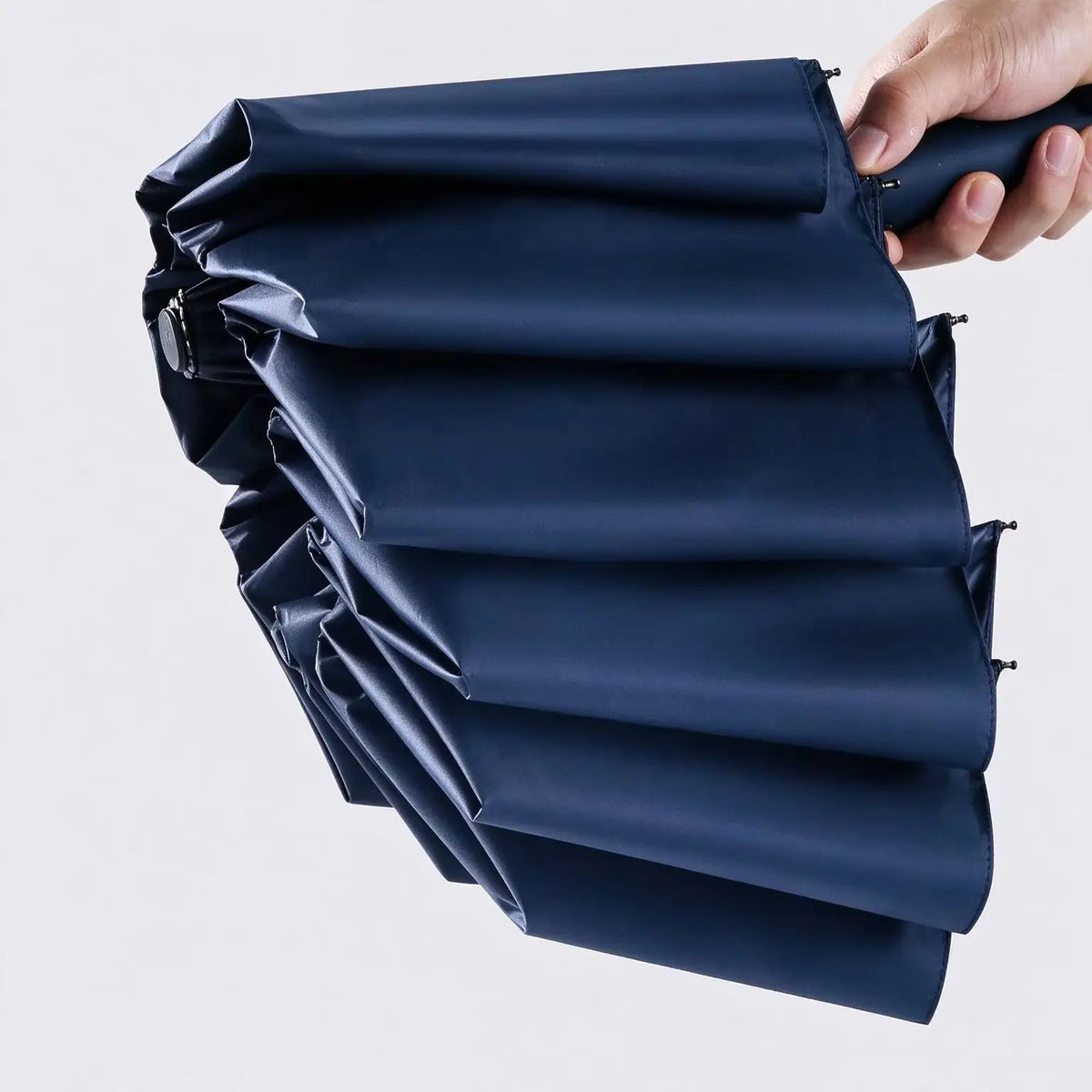 12 Bone Double Bones Black Glue Fully Automatic Umbrella, Rain & Sun Dual Use Three Fold, Sturdy Keel, UV Protection