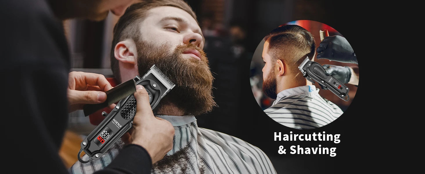 HIENA PRO Professional Hair Clipper Set Cordless Barber Kit and Hair Cutting Set Electric Foil Shavers and Beard Trimmers set