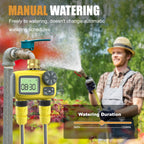 Insoma Dual Outlets Water Timer Home Garden Automatic Watering Irrigation System with Brass Inlet for Outdoor