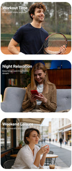 Sports Bluetooth Ear Clip Headphones LED Mirror Screen, HiFi Lossless Sound, Noise Cancelling, Soft Silicone Comfort Earphones