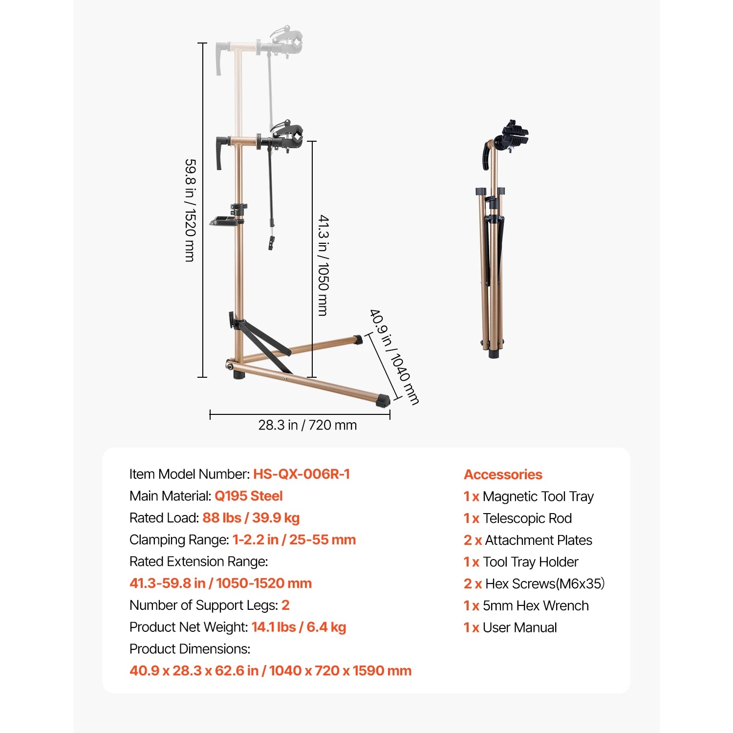 SucceBuy Bike Repair Stand 66/85/88/110lb Heavy-duty Bicycle Work Stand Foldable Bicycle Maintenance Rack for Mountain&Road Bike