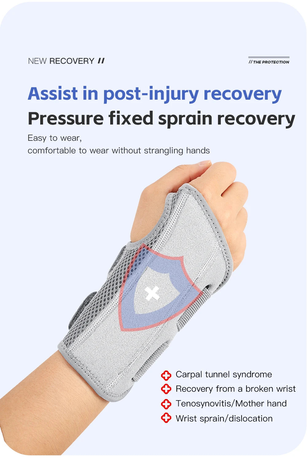 1/2 Finger Joint Pain Tendon Sheath Adjustable Dual Strap Wrist Guard with Thin Design Thumb Strain Protection Strap Wrist Guard