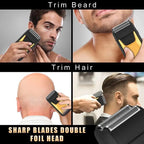Professional Hair Clipper and Trimmer Set Men Electric Razor Shavers Beard Trimmer Rechargeable Barber Clippers Haircut Kit