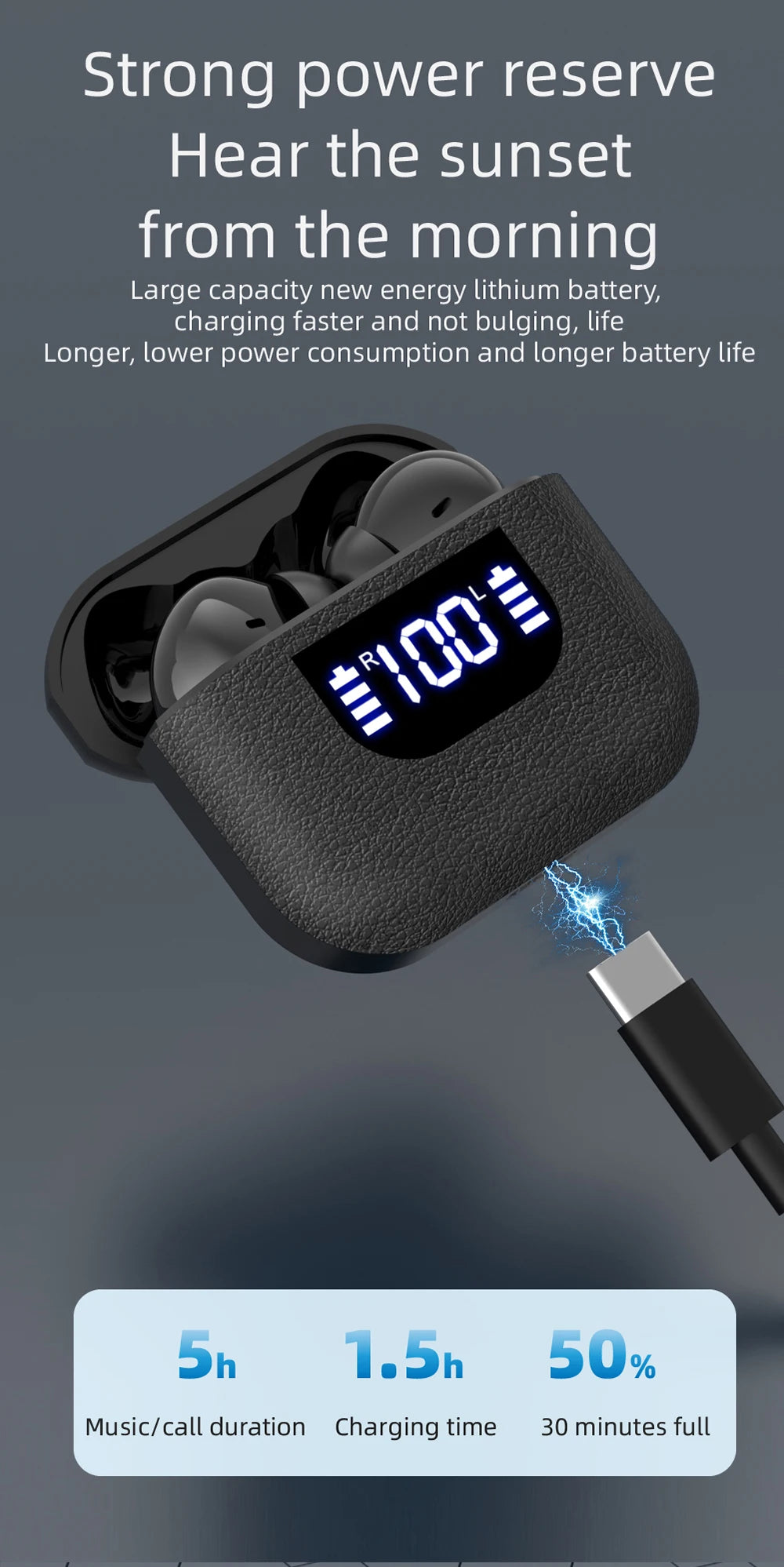 K07 Wireless Earphones Bluetooth Active Noice Cancellation Wireless Earbuds Bluetooth 5.3 Headphones TWS with LED Display
