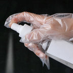 100pcs Transparent Disposable PE Sanitary Gloves for Restaurant Kitchen BBQ