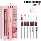 Portable Electric Nail Drill Machine USB Rechargeable Manicure Set for Nail Salon Exfoliation & Polishing for Home Salon