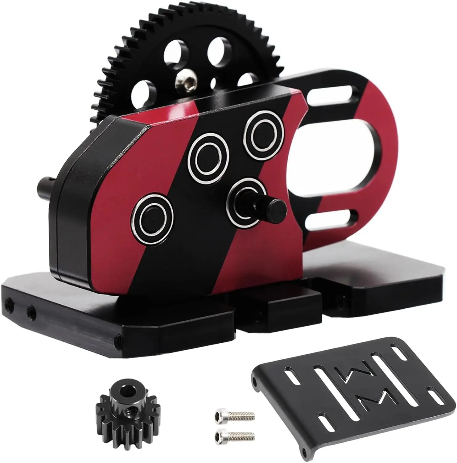 AMK 1/10 Overdrive 30% Metal Differential LCG Transmission with POM Skid Plate for RC Crawler Axial SCX10 Capra Element Gspeed