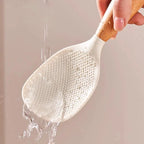 Wooden Handle Silicone Rice Spoon, Heat-Resistant, Anti-Scald, Odor-Free, for Home & Restaurants