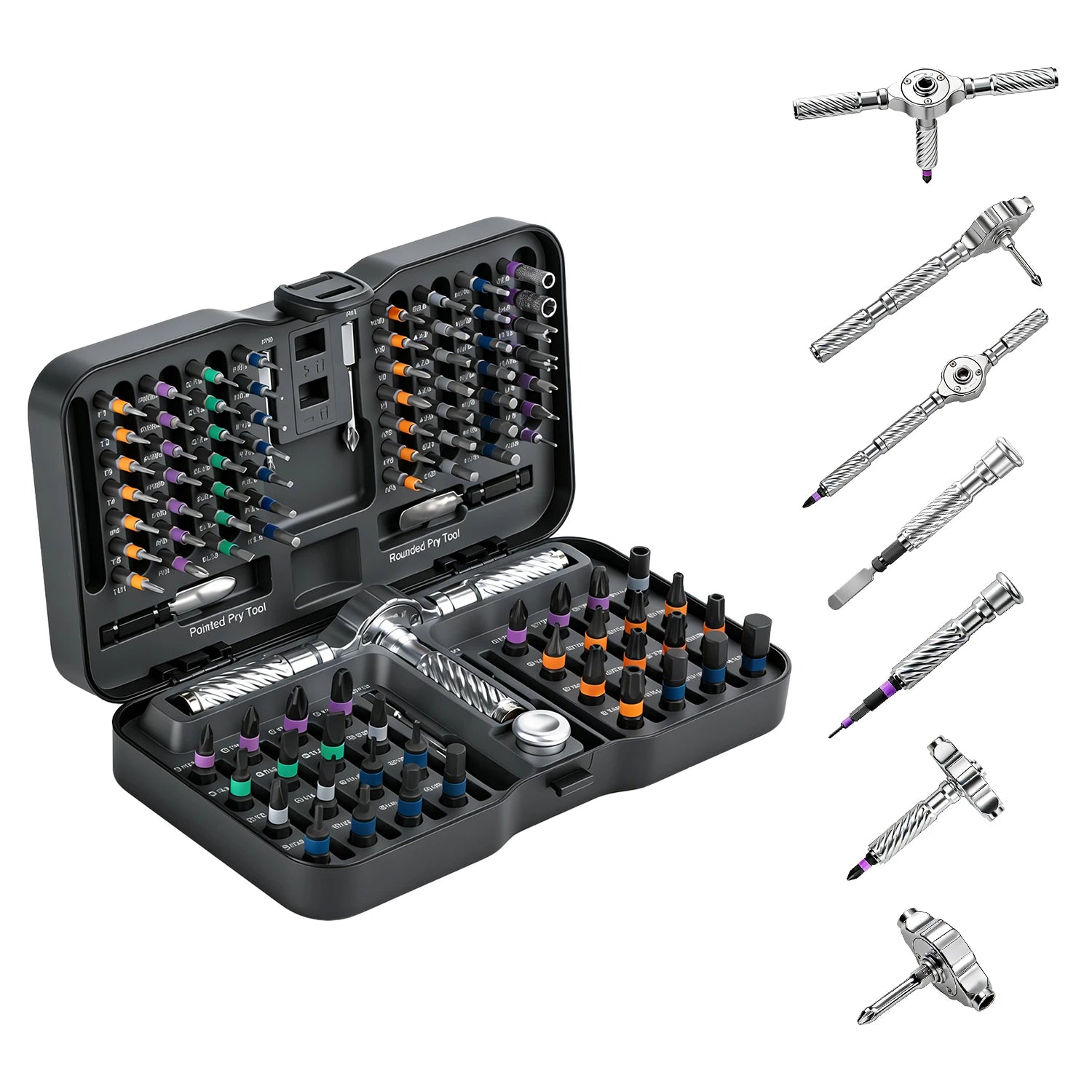 VMAN 100in1 Multifunction Ratchet Screwdriver Set Multi Magnetic Bits Mini Repair Tool Kit Household Tool For PC & Desk Etc.