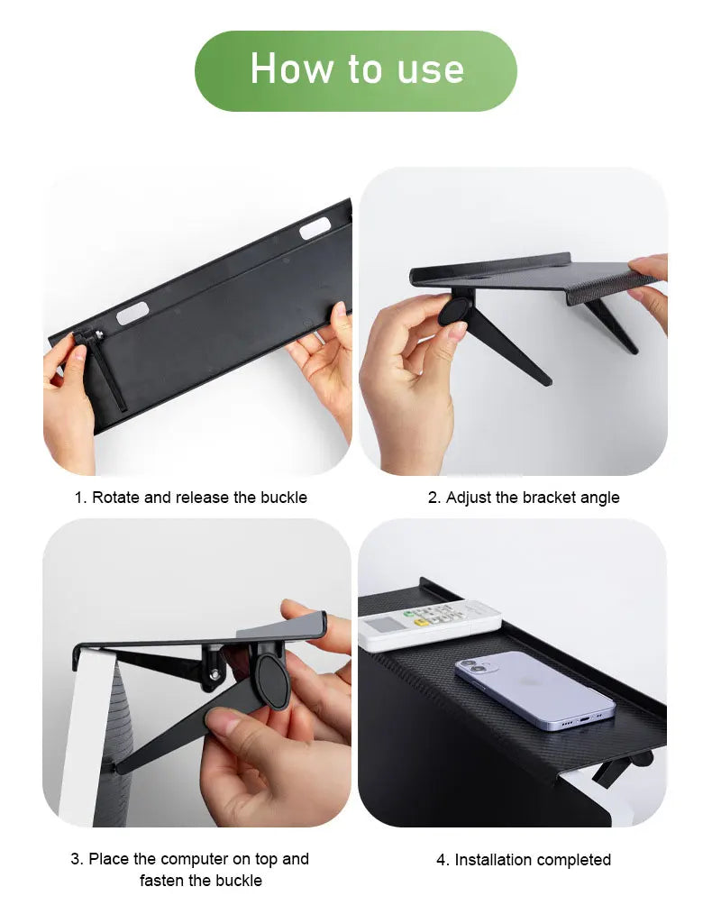 1PC Hot Selling Computer and TV Screen Storage Rack Wireless Router Set-top Box Rack No Perforated Storage Bracket Divine Tool
