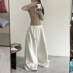 Y2K Black Striped Women Cargo Pants Korean Fashion Wide Leg Baggy Trousers Streetwear Autunm Harajuku Hip Hop Oversized Loose