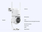 H.VIEW 3MP PTZ IP Camera WiFi Outdoor AI Human Detection Audio  Wireless Security CCTV Camera