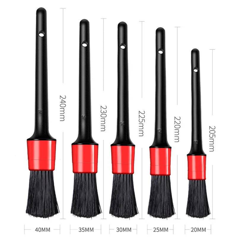 SEAMETAL 5pcs Car Detailing Brush Set Car Dashboard Air Conditioner Air Outlet Wheel Brushes for Car Interior Cleaning Tools