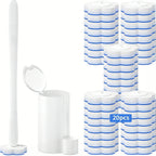 Disposable Toilet Bowl Brush with 18 Toilet Wand Refills, Toilet Bowl Cleaner Wands, Toilet Cleaning System Starter Kit