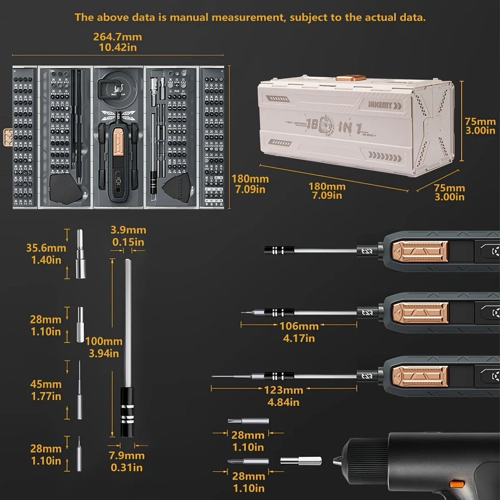 180 in 1 Precision Manual  Multifunctional Screwdriver Set Magnetic Phillips Bits Mobile iPhone & PC & Glasses Repair Tool Gift
