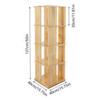 4 Tiers Rotating Bookshelf 360° Revolving Bookcase Display Book Shelf 50kg Load Capacity for Living Room/Balcony/School/Church/Library/Shopping Mall