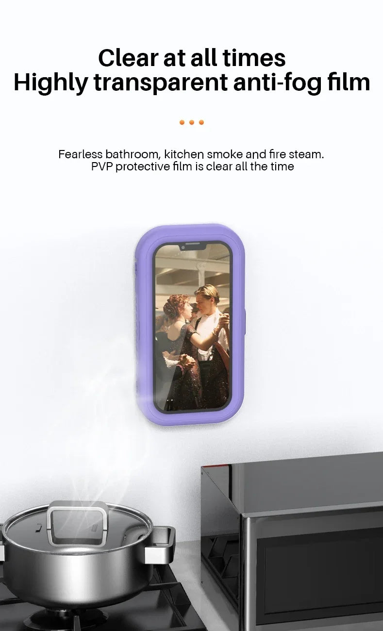 Fixed Universal Waterproof and Anti-fog Mobile Phone Case for Bathroom Shower Phone Holder Waterproof Can Touched Shower Phone