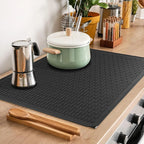 Black Silicone Electric Stove Mat 71x51cm - Heat-Resistant Cooktop Protector for Glass Ceramic Stove & Oven