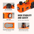 SucceBuy 5T Electric Car Jack Hydraulic Car Jack with Built-in Inflatable Pump LED Light Car Jack for SUV MPV Truck Change Tire