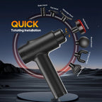 LINGTENG Deep Tissue Massage Gun, Portable Electric Muscle Massager, 20‑Speed Levels, 7 Massage Heads, 1800mAh Rechargeable Battery, Heat Function, with Storage Case, for Back Neck Shoulder, Father's Day Gift for Colleagues