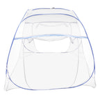 1.8M Blue Bed Cover Total Enclosed Anti-Mosquito Bed Canopy with Storage Bag Triple Door Double Zip Design Easy Installation