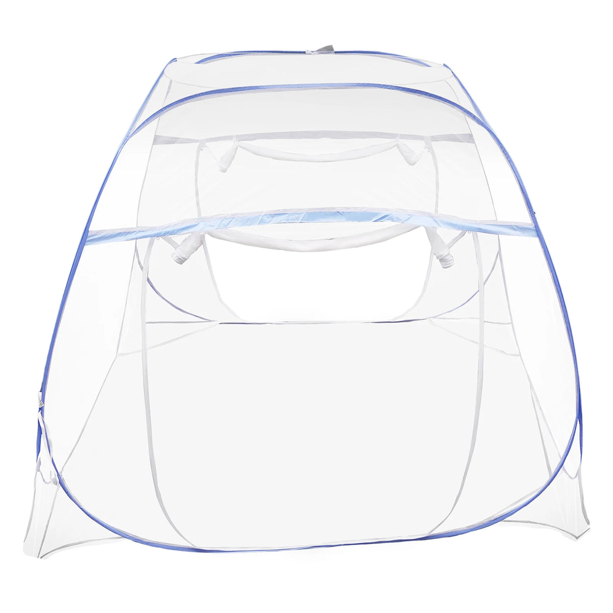 1.8M Blue Bed Cover Total Enclosed Anti-Mosquito Bed Canopy with Storage Bag Triple Door Double Zip Design Easy Installation