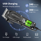 HIENA PRO Professional Hair Clipper Set Cordless Barber Kit and Hair Cutting Set Electric Foil Shavers and Beard Trimmers set