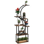 8-Tier Plant Stand, 62inch S-Shaped Plant Stands, Carbonized Treatment