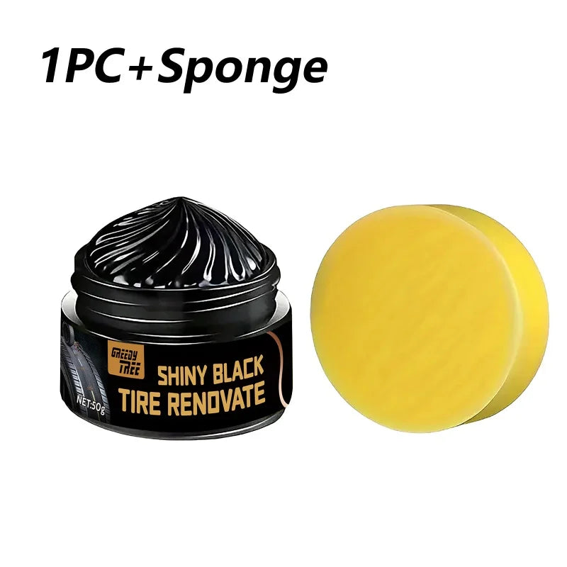 Professional Car Tire Shine Wax – 30-Day UV Protection & Waterproof Coating, Restores Black Finish & Prevents Cracking