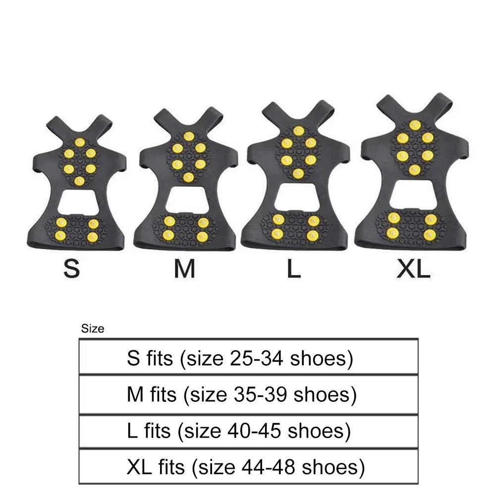 Outdoor Snow Claw Shoe Covers for Men and Women 10 Teeth Rock Climbing Crampons Non-Slip Climbing Cleats Hiking Accessories