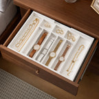 Bamboo Expandable Drawer Organizer for Utensils Holder, Adjustable Silverware Organizer Cutlery Tray, Drawer Dividers for Utensils, Flatware, Knives in Kitchen, Bedroom, Living Room