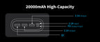 Wireless Portable Charger 20000mAh PD 22.5W Quick Charge USB C External Battery Pack 5 Ports Fast Charging Power Bank Backup Power For iPhone 16 15 14 Pro Max Samsung Galaxy S25 S24 Ultra iPad Tablet Cell Phone