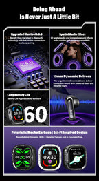 Wireless Headphones Bluetooth HTC NE70 Earphones Microphones Earbuds AI Translator 30Hours of Battery Life Full HD LCD Display
