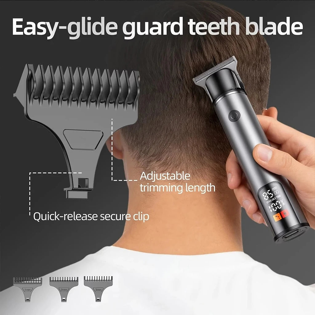 Cordless Hair Clipper with LED Display, Rechargeable Electric Trimmer for Men, USB Charging Beard Trimmer,Professional Barber & Home Use