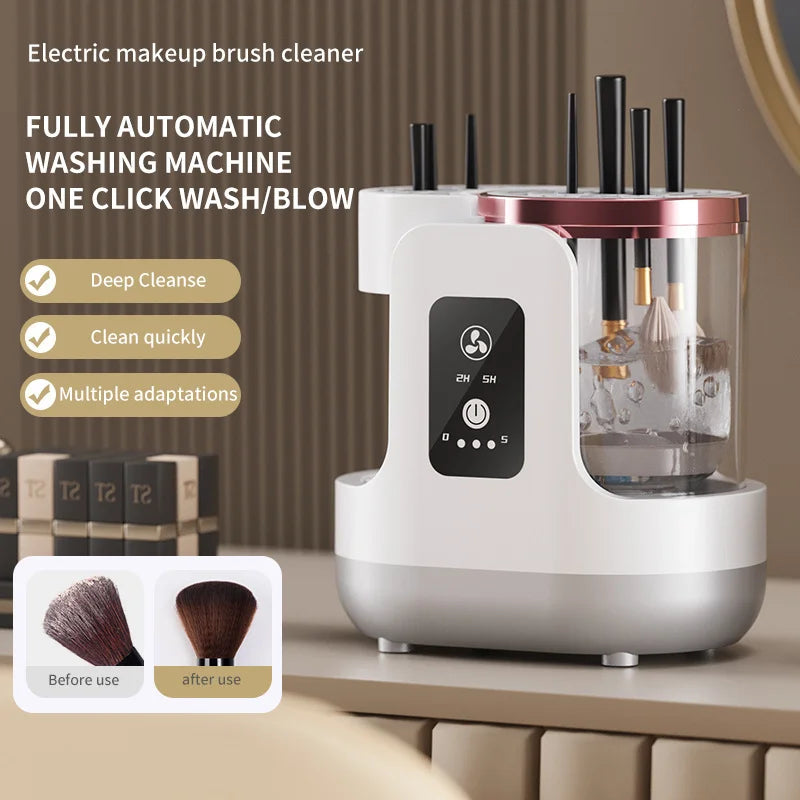 3-in-1 Electric Makeup Brush Cleaner & Dryer Fully Automatic Quick-Drying Tool No Damage to Brush Bristles Beauty Accessory