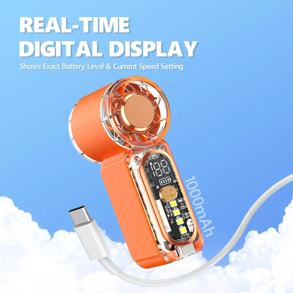 2026 Upgraded Version Portable Mini Handheld Fan, 100 Speed Adjustable Pocket Fan with Digital Display, USB-C Rechargeable Personal Fan