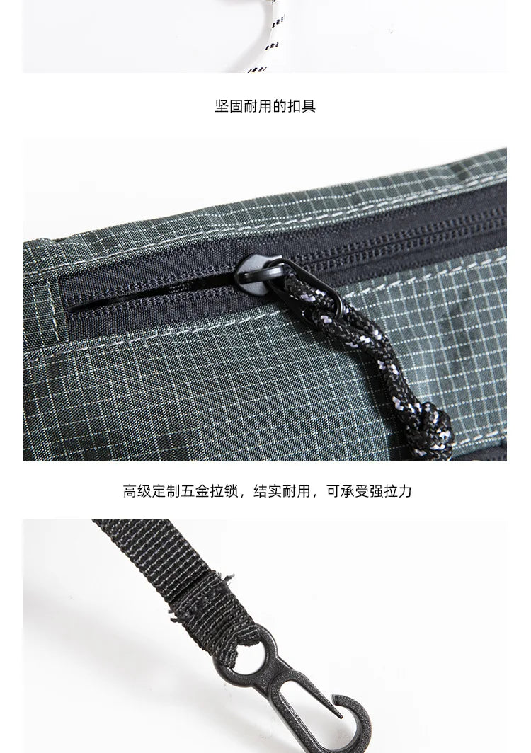 Outdoor Sports Crossbody Sling Bag Nylon Retro Waterproof Tear-Resistant for Cycling Running Hiking Outdoor Essentials