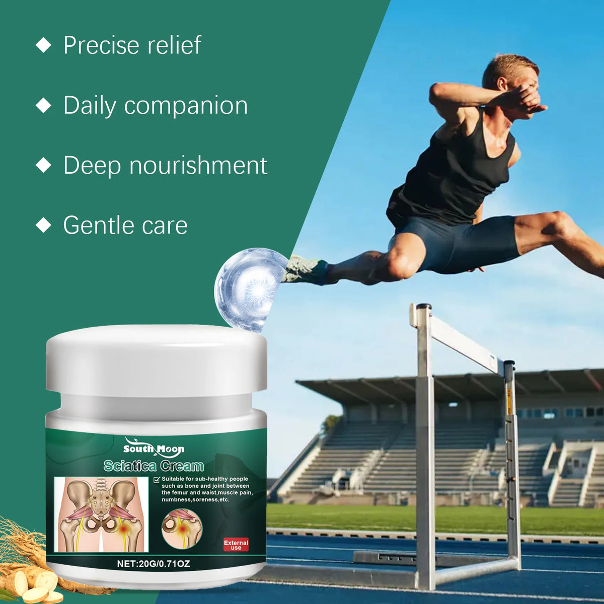 Sciatica Relief Cream Relieve Sciatic Nerve Muscle Joint Ache Soothe Waist Shoulder Hip Stiffness Numbness Body Care Ointment 20