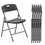 JHK 2/4/6 Pack Plastic Stackable Folding Chairs Portable Dining Chairs Set Heavy Duty with Ergonomic Back Easy to Use for Home
