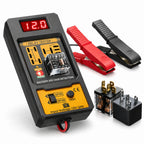 12V 24V Car Relay Tester, Automotive Electrical Diagnostic Tool with Digital Display, Test Button and Alligator Clips