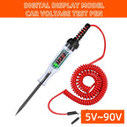 6V 12V 24V Car Truck Voltage Circuit Tester Pen, 5V-90V Digital Display Auto Test Light Probe for Automotive