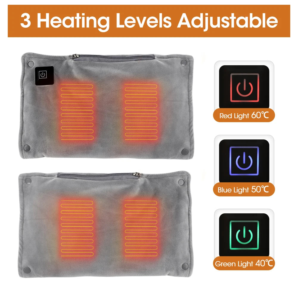 Electric Heating Foot Pad Washable Feet Warmer Household Soft Plush Thermal Heating Blanket Foot Warming Mat Home Office Bedroom