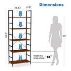 JHK 5 Tier Bookcase Bookshelf Modern Book Case For Books Corner Storage Organizer for Bedroom Home Office Kitchen Living Room