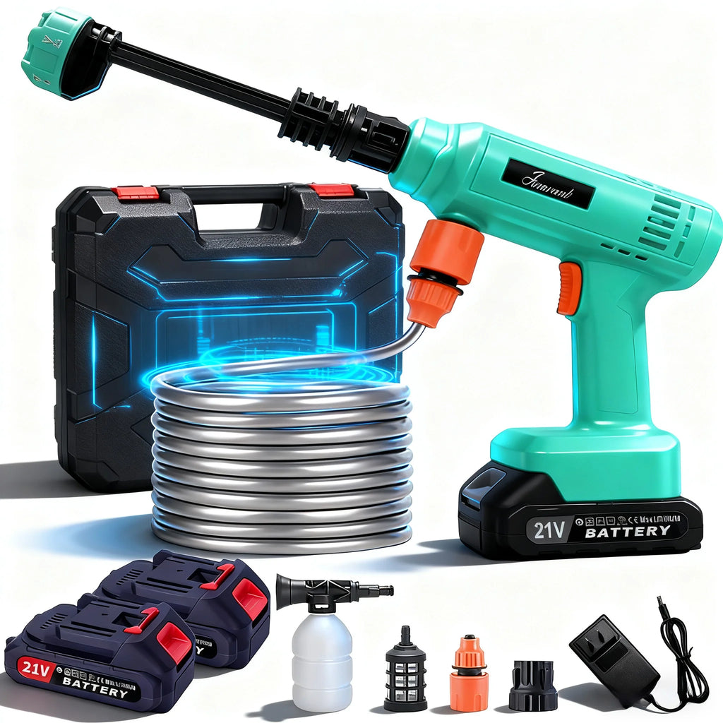 Electric Cordless High Pressure Car Wash Gun Washer Supplies Spray Cleaner Car Wash Cleaning for Car, Truck, Boat & More