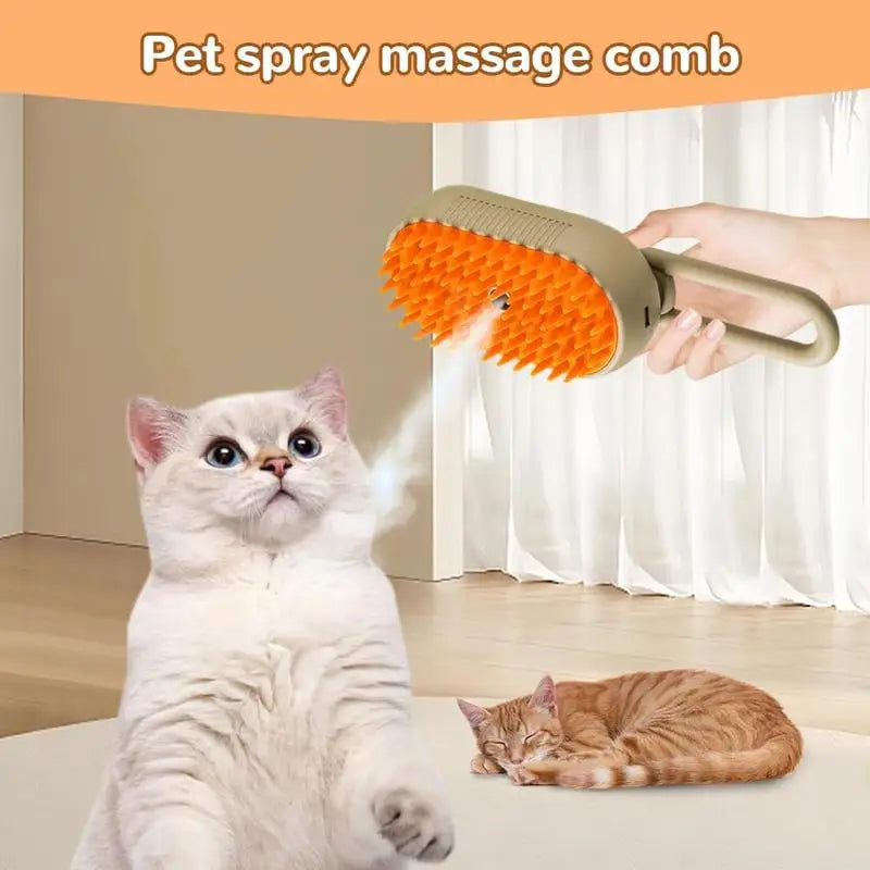 Pet Steam Brush Cat And Dog Deshedder Tool for Grooming And Hair Removal