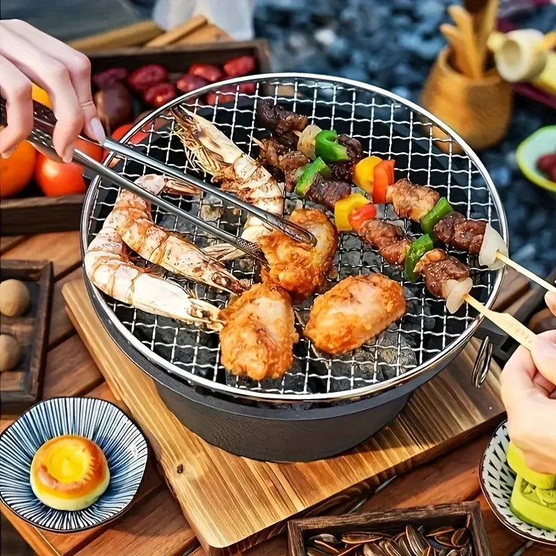 Zoe Cast Iron Oven Fireplace Charcoal And Alcohol Stove Barbecue Family Outdoor Picnic Water Tea Boiling Stove Garden Camping